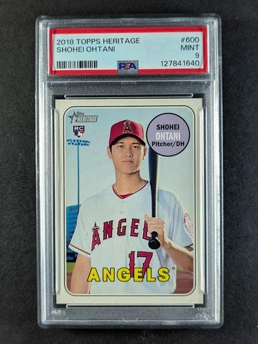 2018 Topps Heritage SHOHEI OHTANI Rookie RC Los Angeles Angels #600 PSA 9