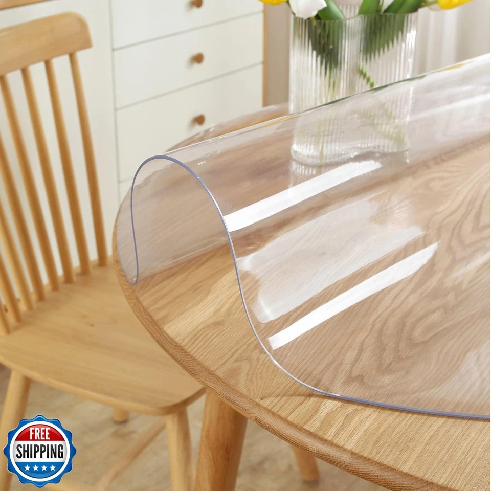 LovePads Round Clear Table Cover Protector 52 Inch, 2mm Thick Table Protector - Image 2 of 4