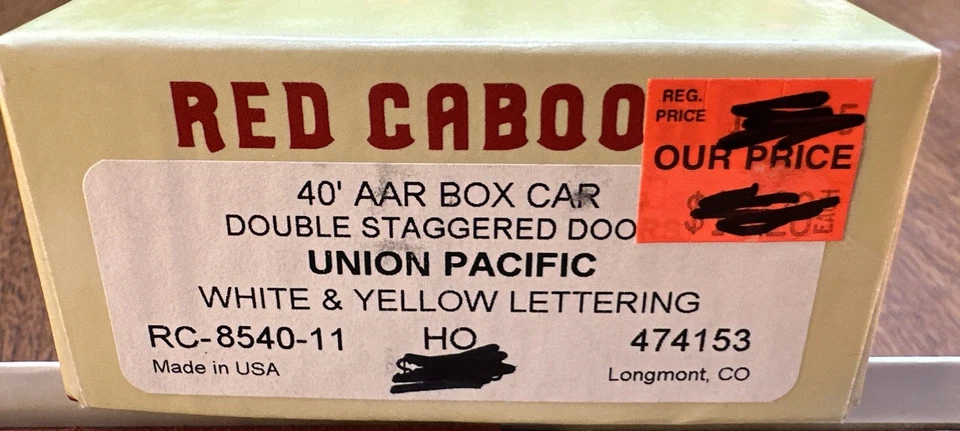 Red Caboose HO Kit #RC-8540-11 40’ AAR Box Car Staggered Union Pacific 474153 NY - Image 2 of 4