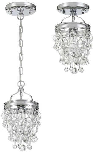 Crystorama Calypso 7 1/2" Wide Chrome and Crystal Mini Pendant - Picture 6 of 9