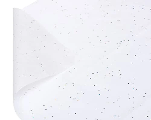 4 Sheet White Tissue Paper with Iridescent Fleks for Valentines Day, - Image 4 of 4