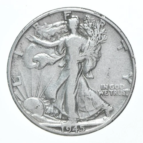 XF/AU 1945-D Walking Liberty Half Dollar Polished 90% Silver *0484