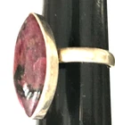 Vintage Ring MARKED 925 STERLING SILVER Size 7.5 Purple Stone Band Jewelry lot y