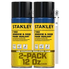 Stanley F902 Window &Door Foam Sealant-Low Expansion,12oz 2 Pack-Straw Use