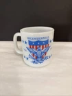 Vintage Milk Glass Bicentennial Coffee Mug USA 1776 1976 Glasbake Americana