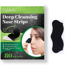 ELAIMEI Pore Strips, 80 Pcs, Natural Charcoal Blackhead Remover Strips for All S