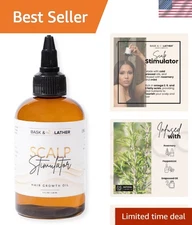Scalp Stimulator Hair Growth Oil, Cold Pressed Mint and Rosemary Blend with G...