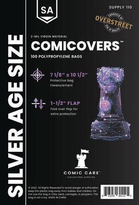 COMICARE Silver Age PP (Polypropylene) Bags: 100 ct By Comic Care