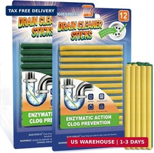 Drain Cleaner and Deodorizer Sticks, 24 Pcs Enzyme Drain Sticks - Natural Clog R