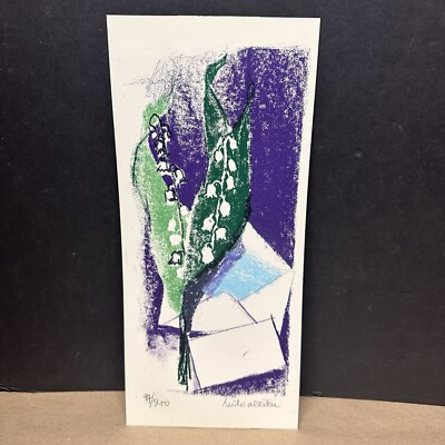 Silvia Leitu Signed Color Lithograph Print /250 (Piibelehed?, Lily) 12''