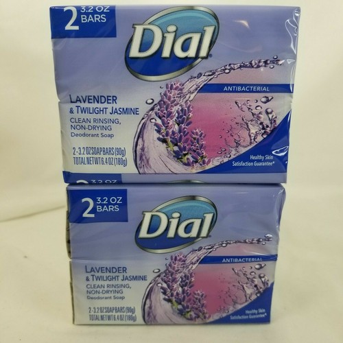2 Dial Antibacterial Lavender & Twilight Jasmine Deodorant Bar Soap = 4 Bars ?? - Picture 1 of 6