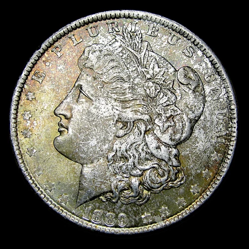 1889 Morgan Dollar Silver ---- Gem BU Toning Stunning Coin ---- #827H