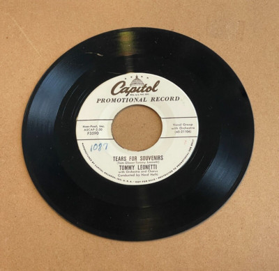 TOMMY LEONETTI TEARS FOR SOUVENIRS/WHEN LOVE GETS AHOLD OF YOU CAPITOL PROMO 45
