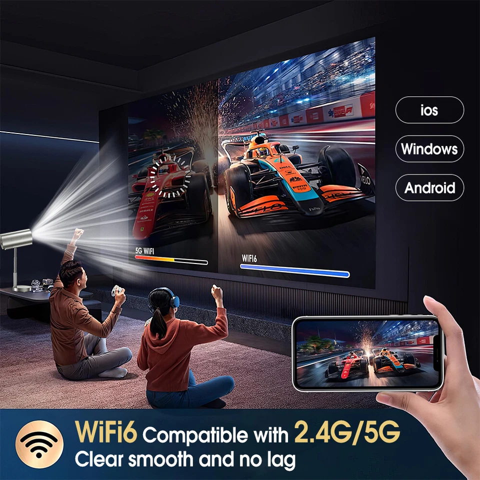 4K проектор Smart Netflix 12000LMS 1080P 5G WiFi Bluetooth видео домашнего кинотеатра - Изображение 4 из 4