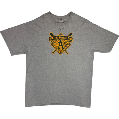 Nike 90's Oakland Athletics Baseball Club Centre Swoosh T-shirt Grey-Extra Large