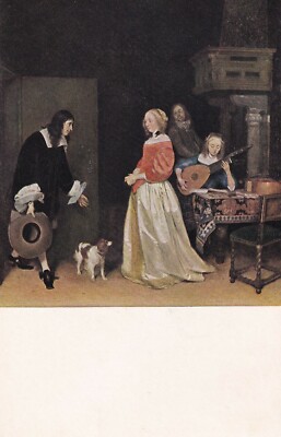 The Suitor's Visit, Gerard Ter Borch (Dutch, 1617-1681), VG, Unposted --POSTCARD