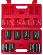 8pc 3/4" Drive Deep Impact CR-MO Steel Socket  Metric Set 27-38mm