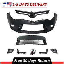 Front Bumper Cover Kit W/ Fog Lights Fits 2014-2016 Toyota Corolla Sedan L LE