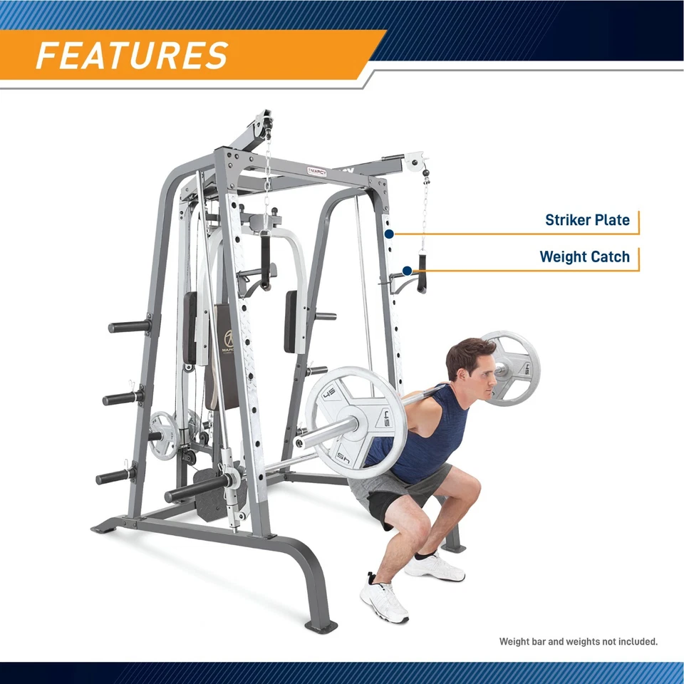 Marcy Home Gym Smith Cage System MD-9010G Weight Training Circuit Combo Machine - Image 4 of 4