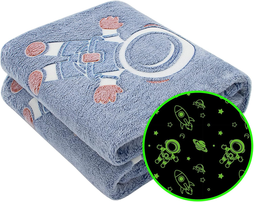 Glow in The Dark Blanket Stars Throw Blanket Birthday Gifts for Kids Soft Cozy S