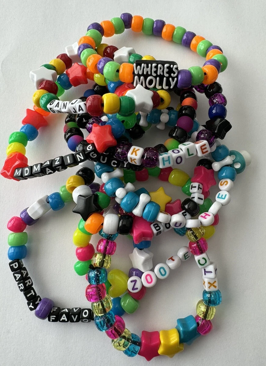 20 Handmade Kandi Bracelets EDC Kandi, Music Festivals, Rave, Concerts,  Friendship Bracelets, PLUR, Unisex Bracelets, Festival Accessories 