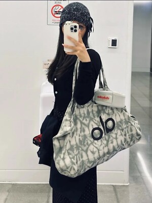 ALO YOGA Gray Tie Dye Large Canvas Tote Bag Gym Travel Carry-on | eBay