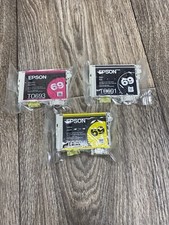 Lot of 3 EPSON INK 69 Genuine T0691 T0693 T0694 Black Yellow Magenta NEW No Box