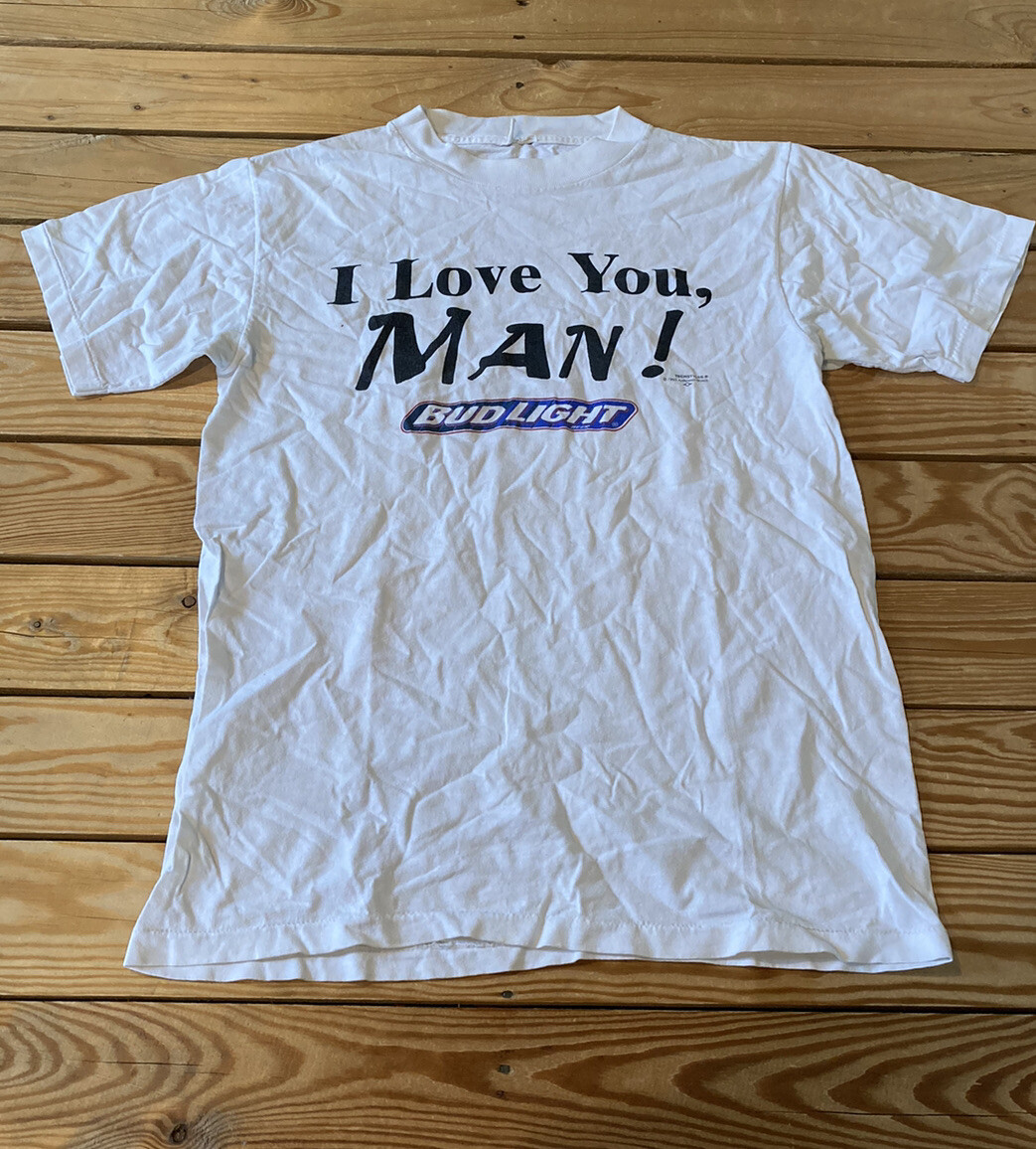 Vintage Bud Light Men's I Love you man Short Sleeve t Shirt Size M