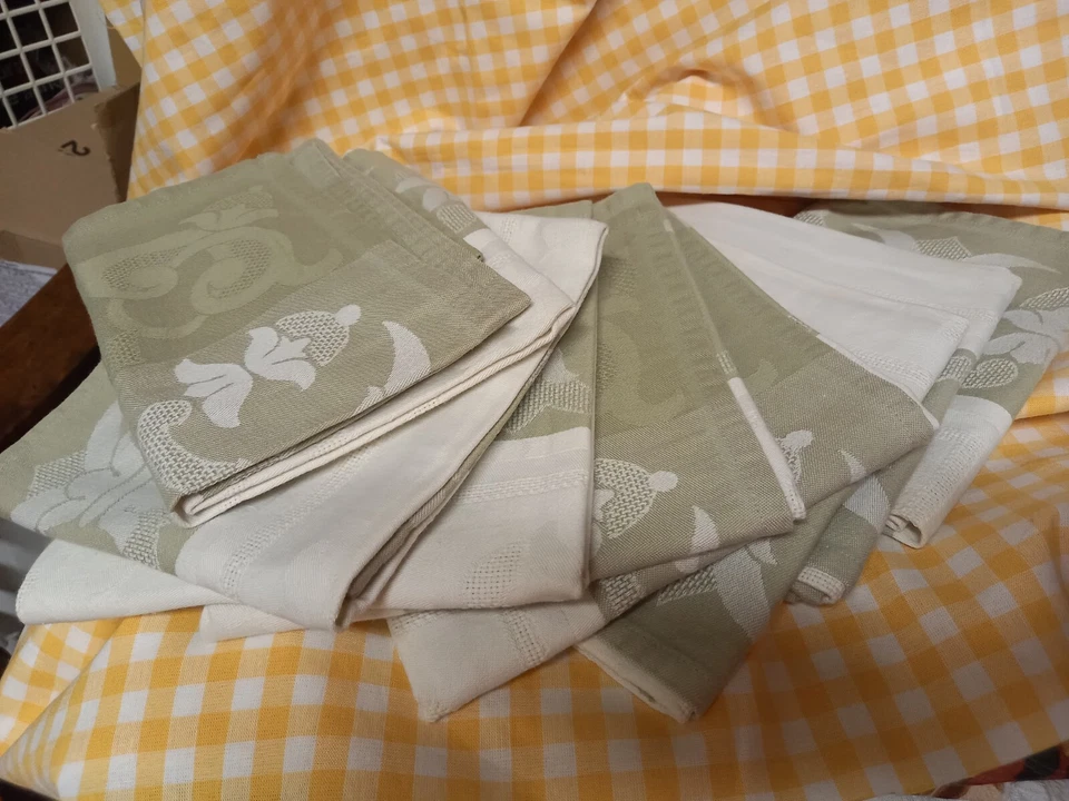 1 NAPPE et 8 serviettes FLEUR 165 LJF Le Jacquard Français 100% Coton - Photo 1/4
