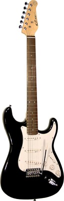 Career Model Stage-1 Strat style Form, Erle massiv, schwarz black  25,5 '' Mensur