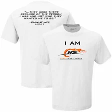 Dale Earnhardt Jr  " I am Jr Nation " Men's White T-shirt - size XL