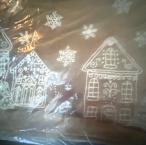 Copricuscino lombare ricamato Pottery Barn Gingerbread Village - Nuovo con etichette - Foto 4 di 6