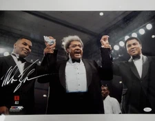 Mike Tyson Hand Signed Autographed 16X20 Photo w/ Muhammad Ali Don King JSA COA