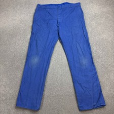 VINTAGE French Trousers Adult 38x32 Blue Workwear Chore Canvas Utility Mens