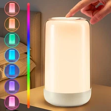 Touch Lamps for Nightstand Lamp, 16 Colors Mood Lighting Battery Powered Lamp...