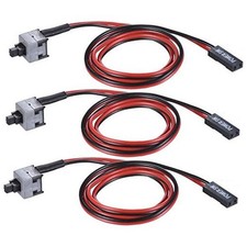 3 Pack 2 Pin SW PC Desktop Power Cable On/Off Push Button ATX Computer Switch
