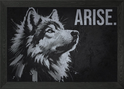 Wolf Motivation, Arise - Hustle Suc gerahmtes Wandbild Poster Leinwanddruck Bild