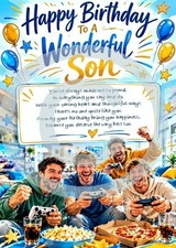 NEW DESIGN Happy Birthday To A Wonderful Son (MY Son) A5 Sized Card & Envelope