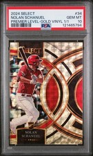 2024 Panini Select Premier Level Gold Vinyl 1/1 Nolan Schanuel #34 PSA 10