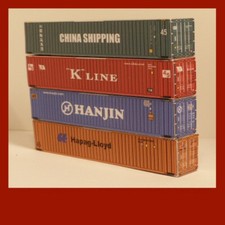 TT Scale Model Rail Freight Container Card Kits x 12 Mixed 40ft/45ft 1:120