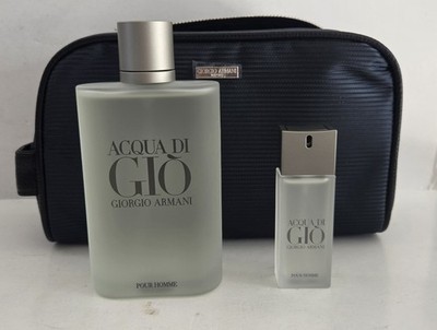Giorgio Armani Acqua Di Gio for Men 3-Pc Set 6.7 OZ EDT 0.67 OZ EDT Bag NIOB 