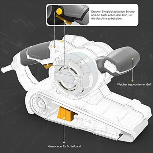 Belt Sander 1000W Sander With 6-Step Speed Control Self-Locking Switch ...