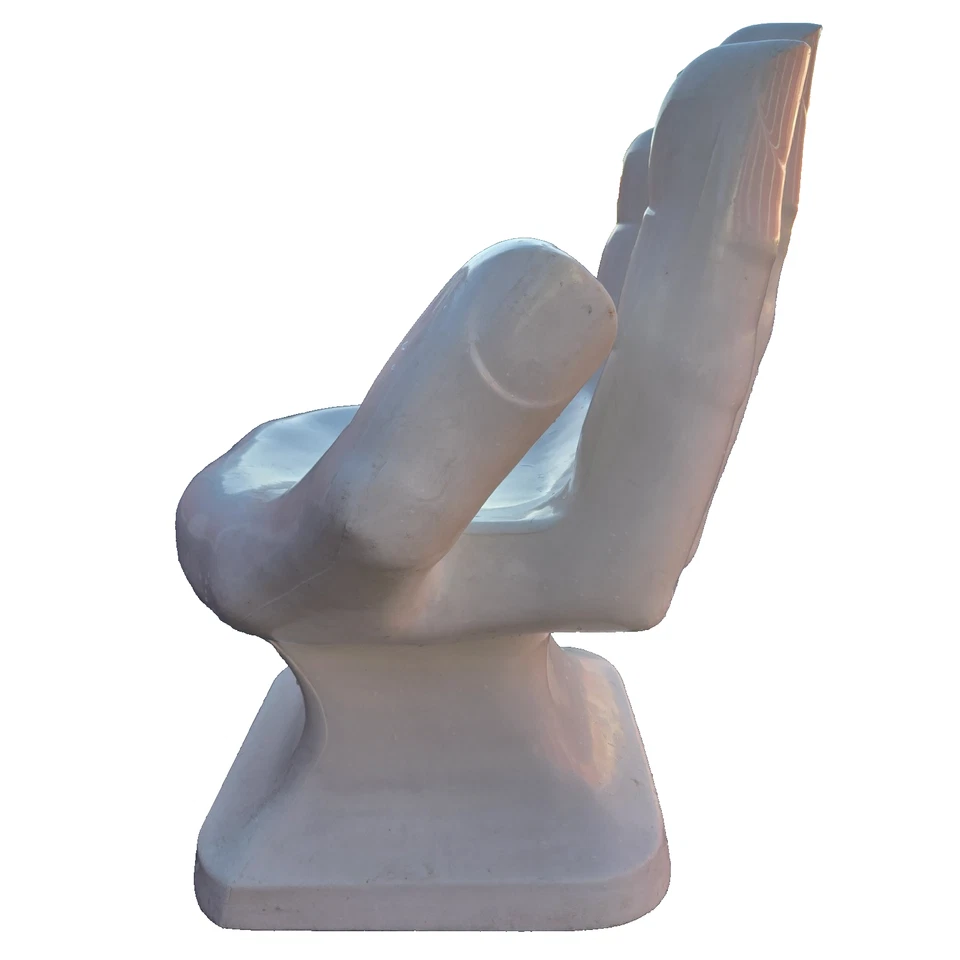 Silla Palma Pop Art Blanca en Forma de Mano Derecha 33" Alto Años 70 Retro iCarly Tamaño Adulto Foto 4 de 4