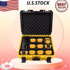 Dewalt Battery Organizer Case - Extra Large Hard Box with Adjustable Dividers