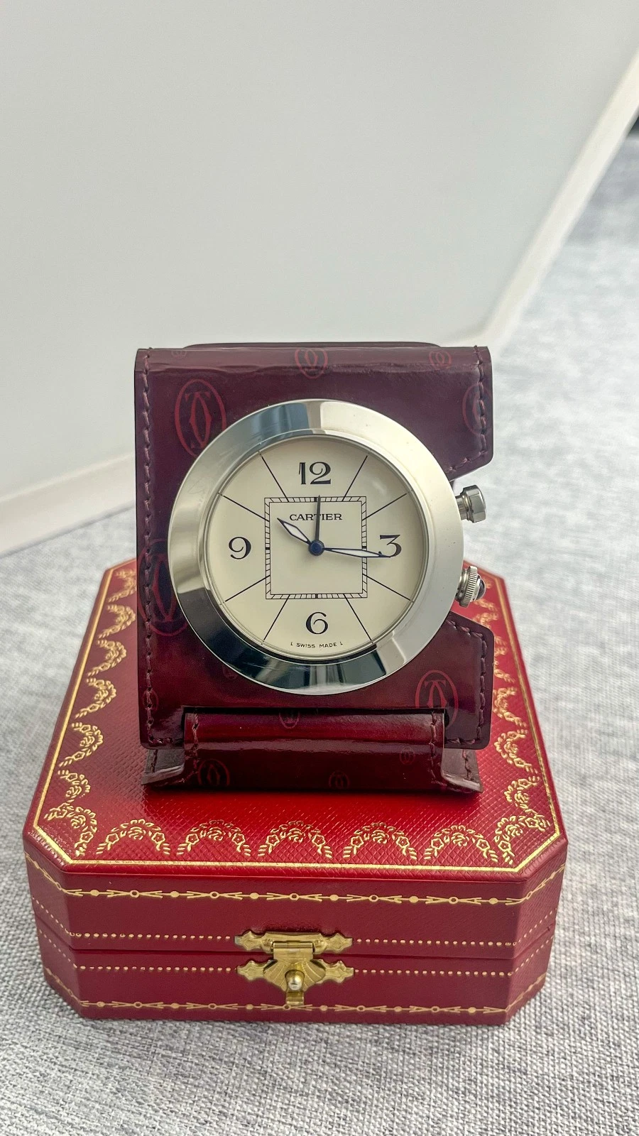 Cartier — Cartier Pasha travel clock ref 3023 circa 2000 + box Alaram