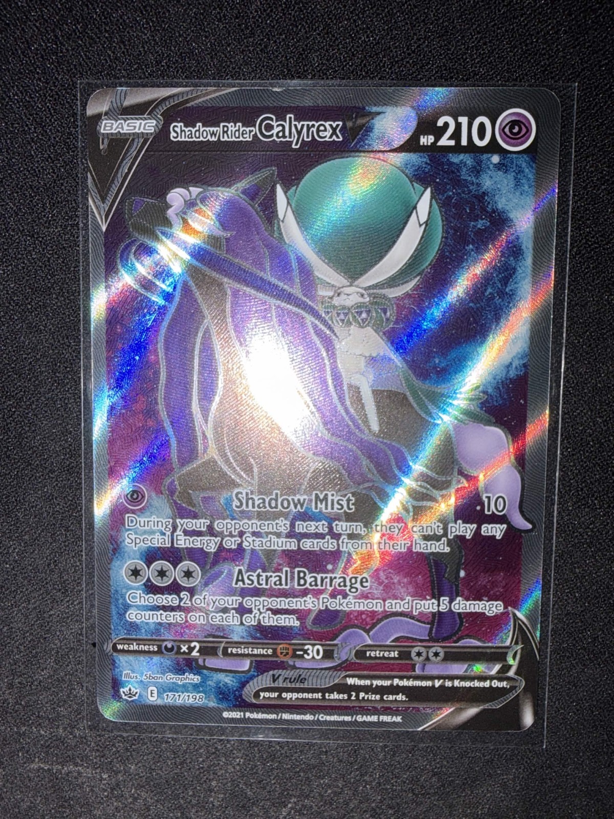 Shadow Rider Calyrex V 171/198 Full Art Chilling Reign Ultra Rare NM Pokemon TCG