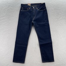 Levis 505 Jeans Mens 36x32 Blue Regular Straight Dark Wash Denim Cowboy NEW
