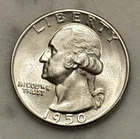 1950-P Washington Quarter - BU - Brilliant Uncirculated - 90% Silver