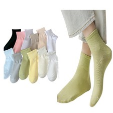 5 Pairs Women Girl Cotton Ankle Socks Low Cut Soft Sports Short School Socks