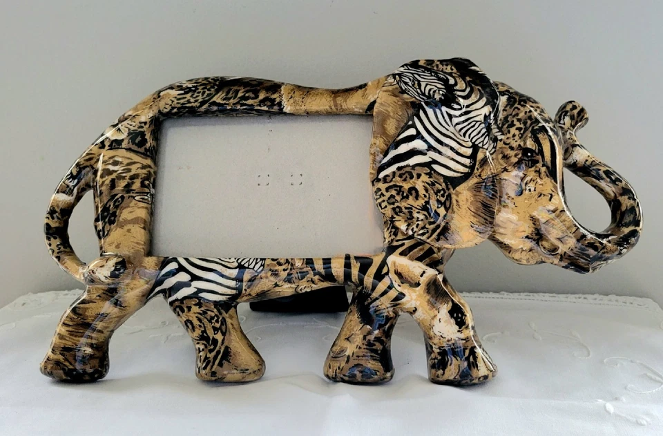 Walt Disney La Vie Safari Endangered Species Patchwork Elephant Photo Frame 1990 - Image 2 of 4